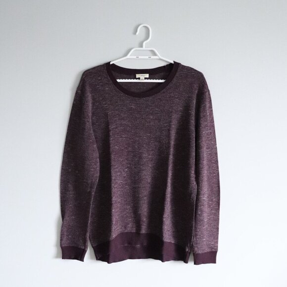 Wilfred Women's Sz M Purple Berri Crewneck Stretch Ribbed Pullover Sweater - Picture 1 of 11